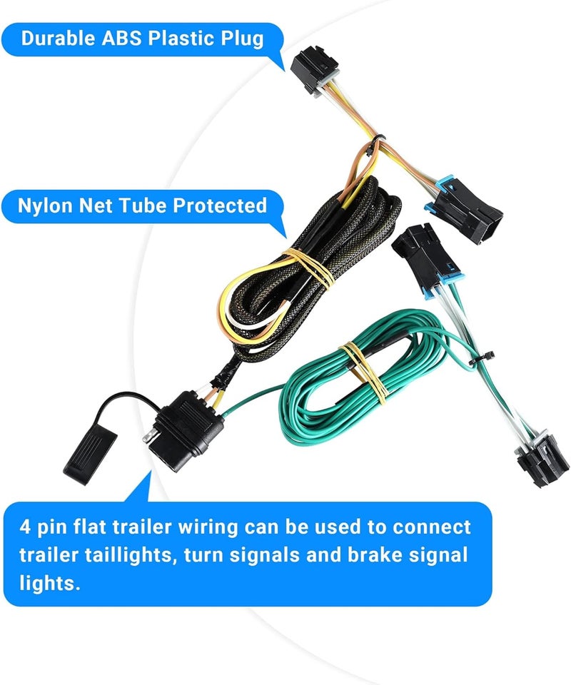Oyviny Custom 4 Way Trailer Wiring Harness 55540 for 2003-2023 Chevy Express/GMC Savana 1500, 2500, 3500, 4 Way Trailer Light Wiring Kit Express Trailer Harness - Image 4